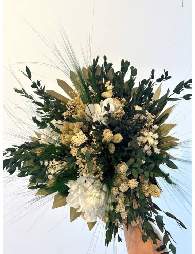 Bouquet de fleurs vertes et jaunes