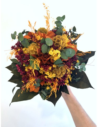 Bouquet de fleurs jaunes et rouges