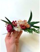 Barrette végétale rose et verte