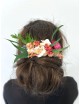 Barrette végétale rose et verte