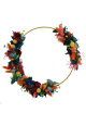 Couronne florales avec fleurs rouges, oranges et jaunes