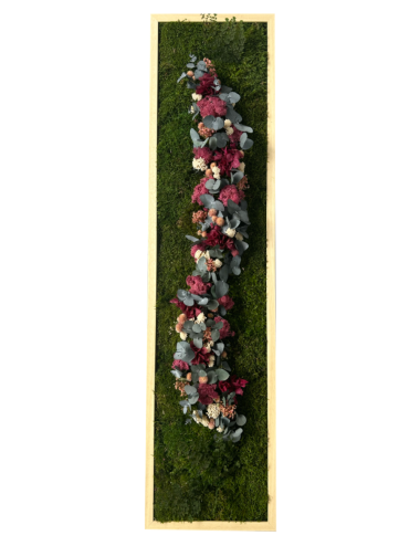 Tableau végétal avec fleurs roses et blanches