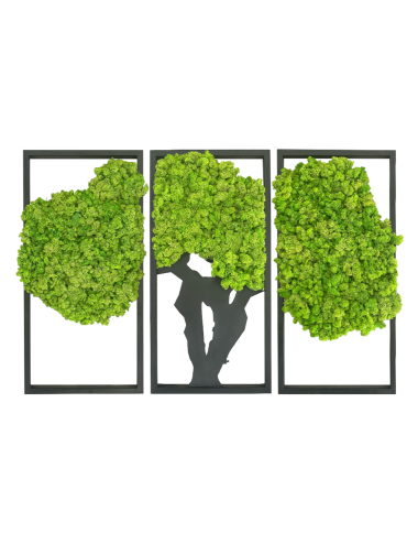 Triptyque végétal avec dessin d'arbre
