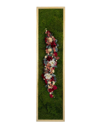 Tableau végétal avec fleurs roses et blanches
