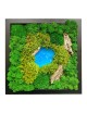 Tableau végétal avec mousse verte et résine bleue