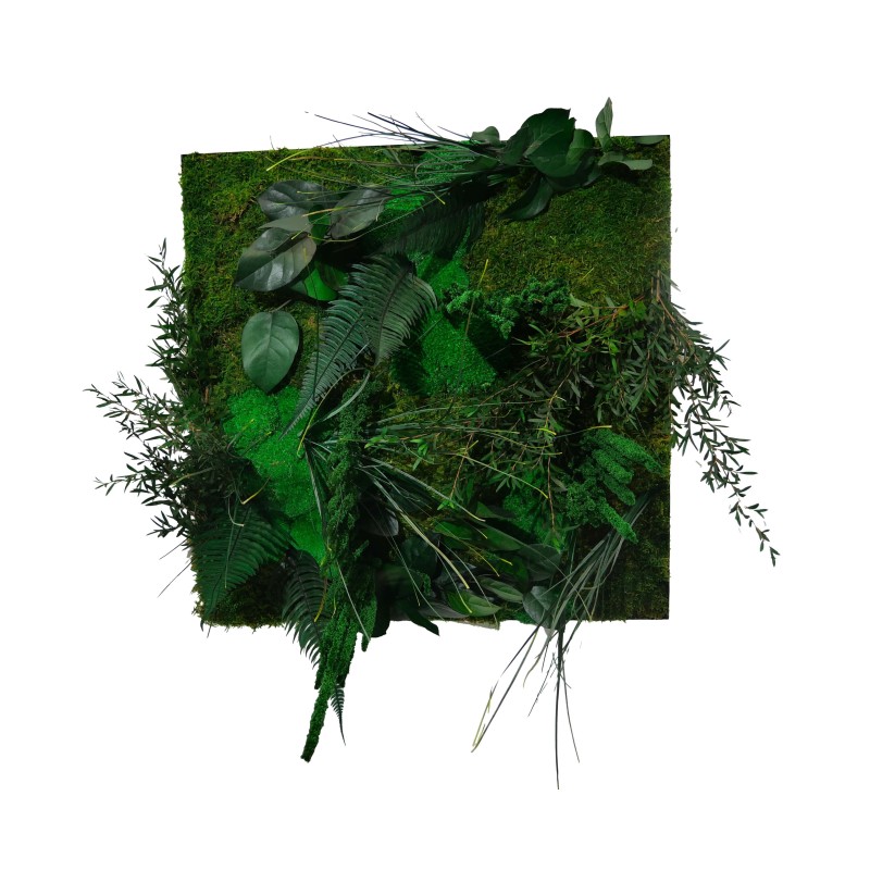 Dalle de plafond végétale avec feuillages verts