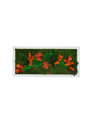 Tableau végétal avec végétaux verts et oranges