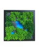 Tableau végétal avec mousse verte et résine bleue