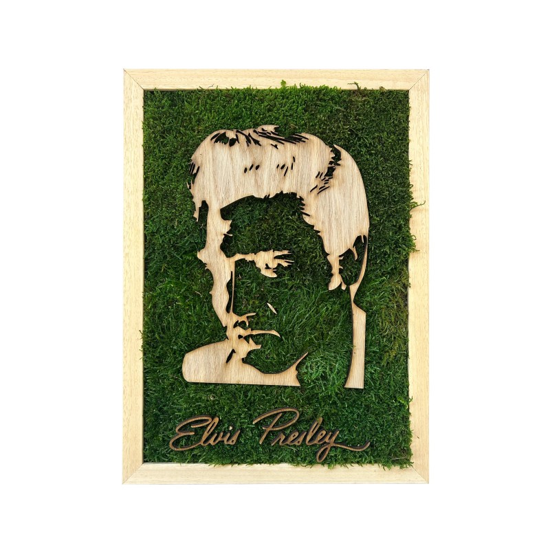 Tableau végétal avec le visage de Elvis Presley