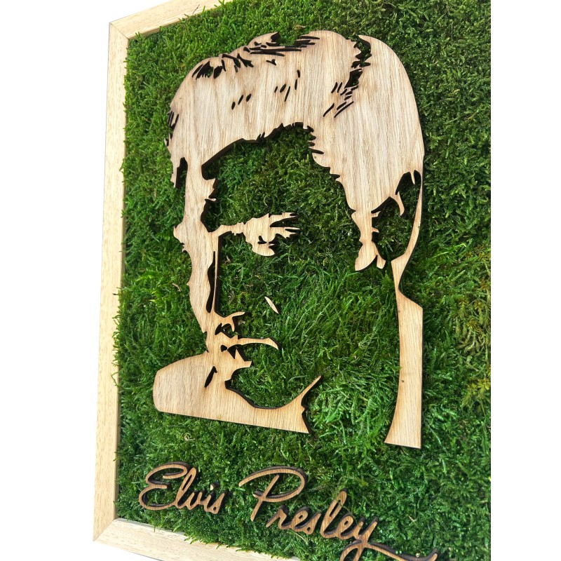 Tableau végétal avec le visage de Elvis Presley