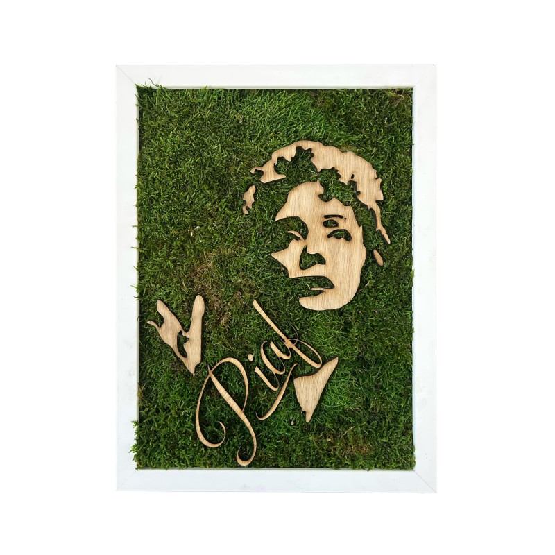 Tableau végétal avec le visage de Edith Piaf