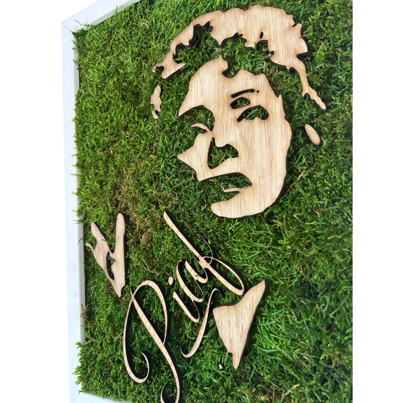 Tableau végétal avec le visage de Edith Piaf